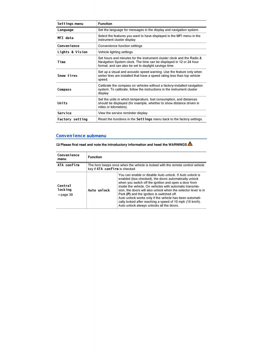 VW EOS FL owners manual / page 23