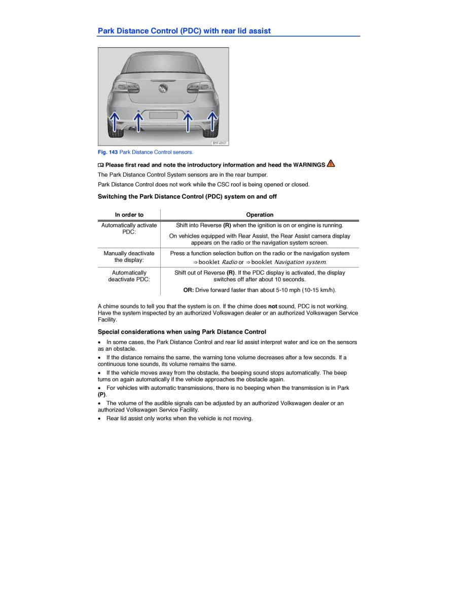 VW EOS FL owners manual / page 246