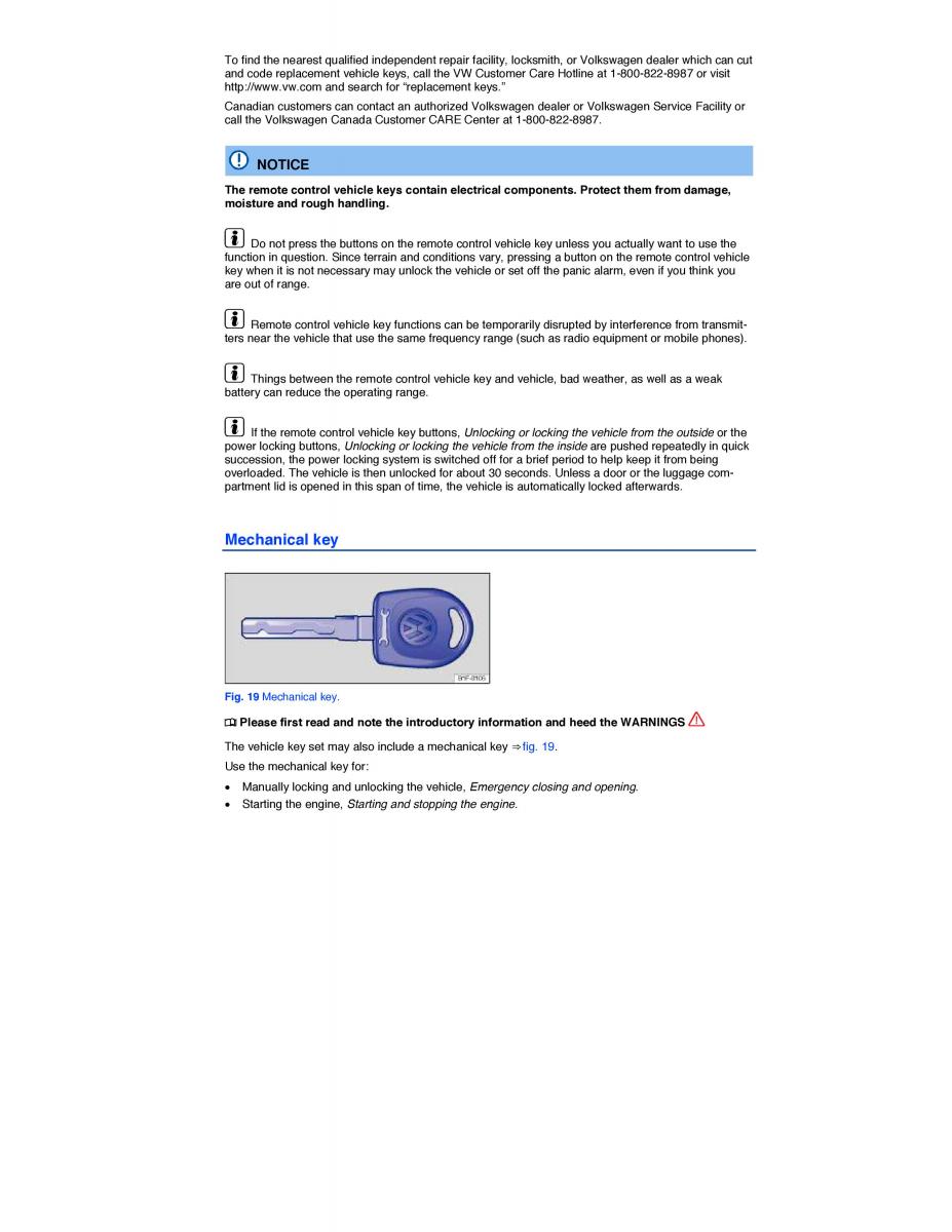 VW EOS FL owners manual / page 34