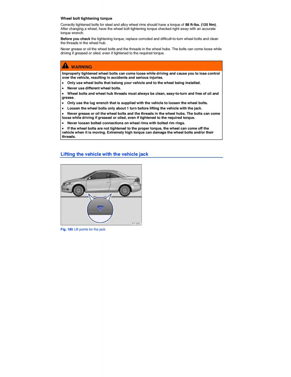 VW EOS FL owners manual / page 353