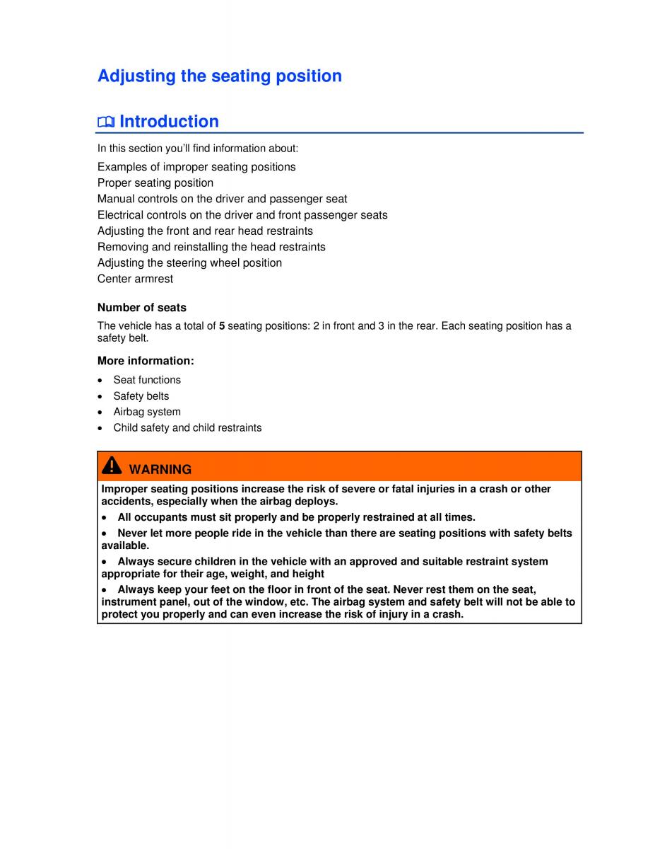 VW Golf VI 6 owners manual / page 57