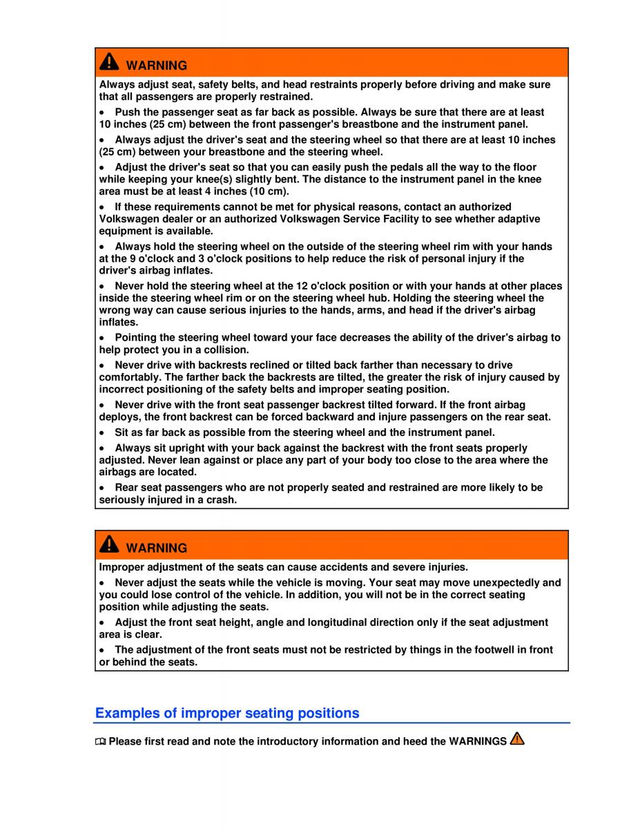 VW Golf VI 6 owners manual / page 58