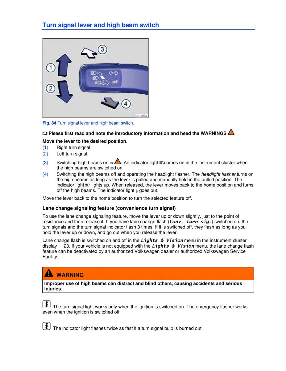 VW Golf VI 6 owners manual / page 92