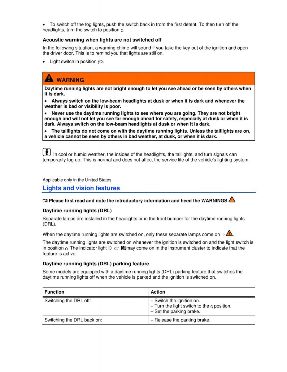 VW Golf VI 6 owners manual / page 94