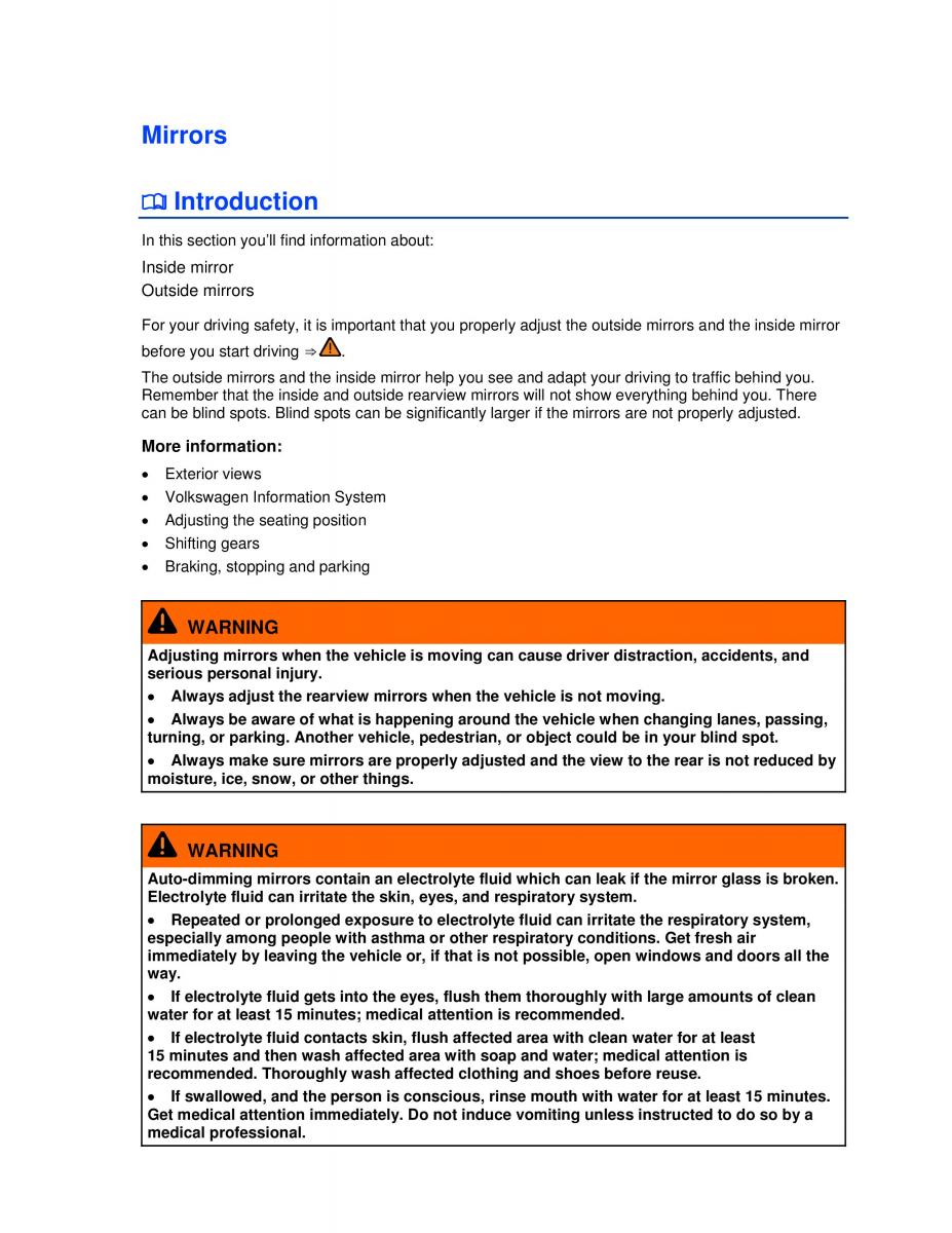 VW Golf VI 6 owners manual / page 107