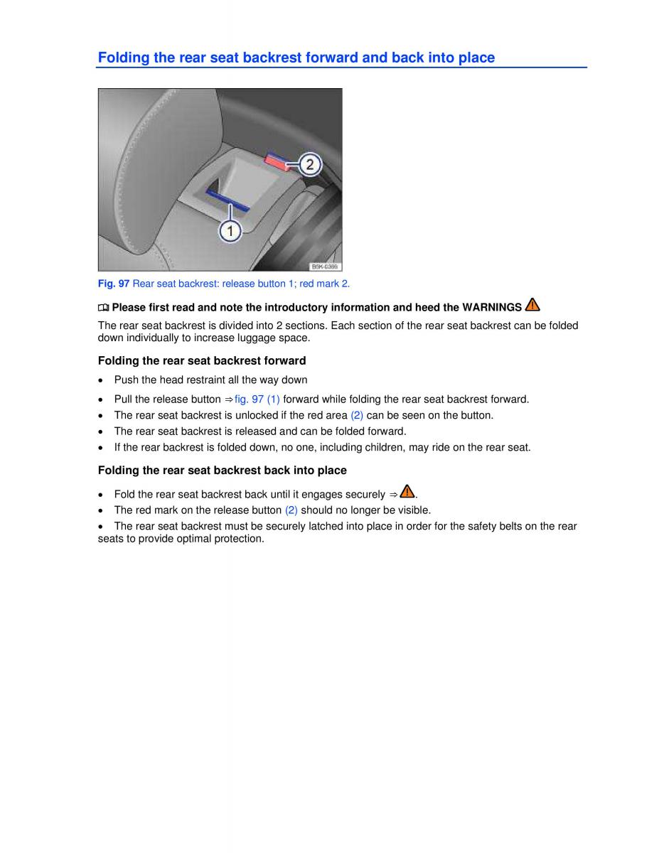 VW Golf VI 6 owners manual / page 118