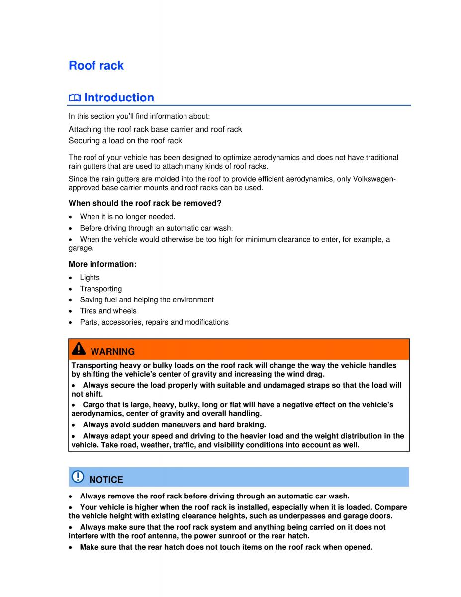 VW Golf VI 6 owners manual / page 124