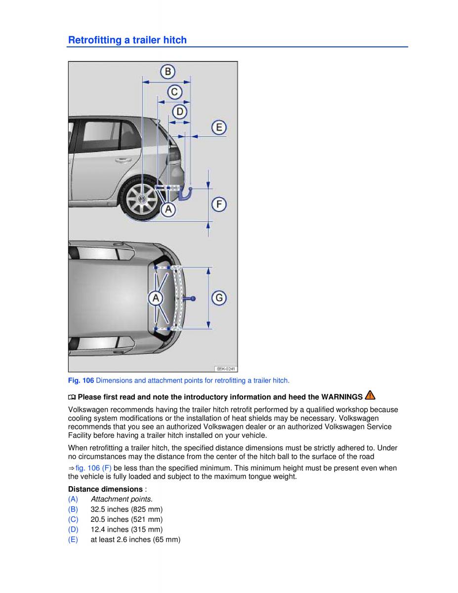 VW Golf VI 6 owners manual / page 135