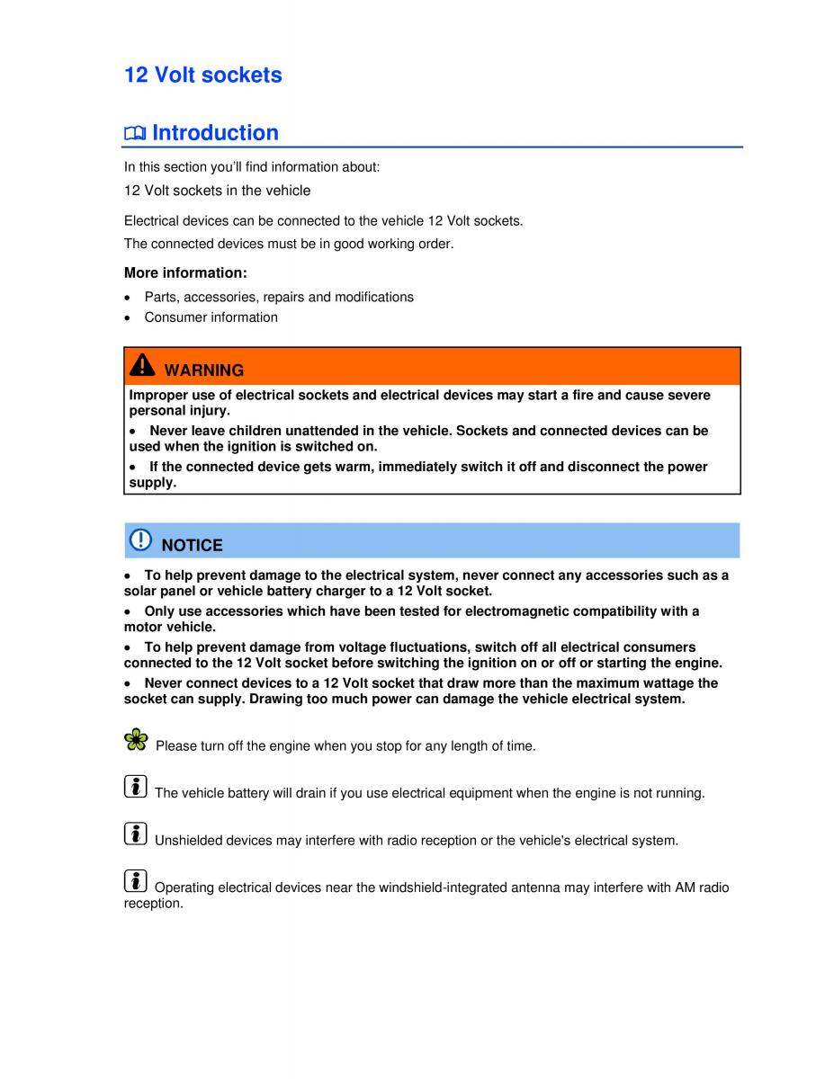 VW Golf VI 6 owners manual / page 148