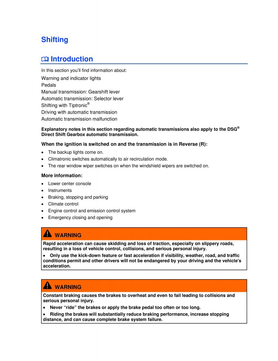 VW Golf VI 6 owners manual / page 164