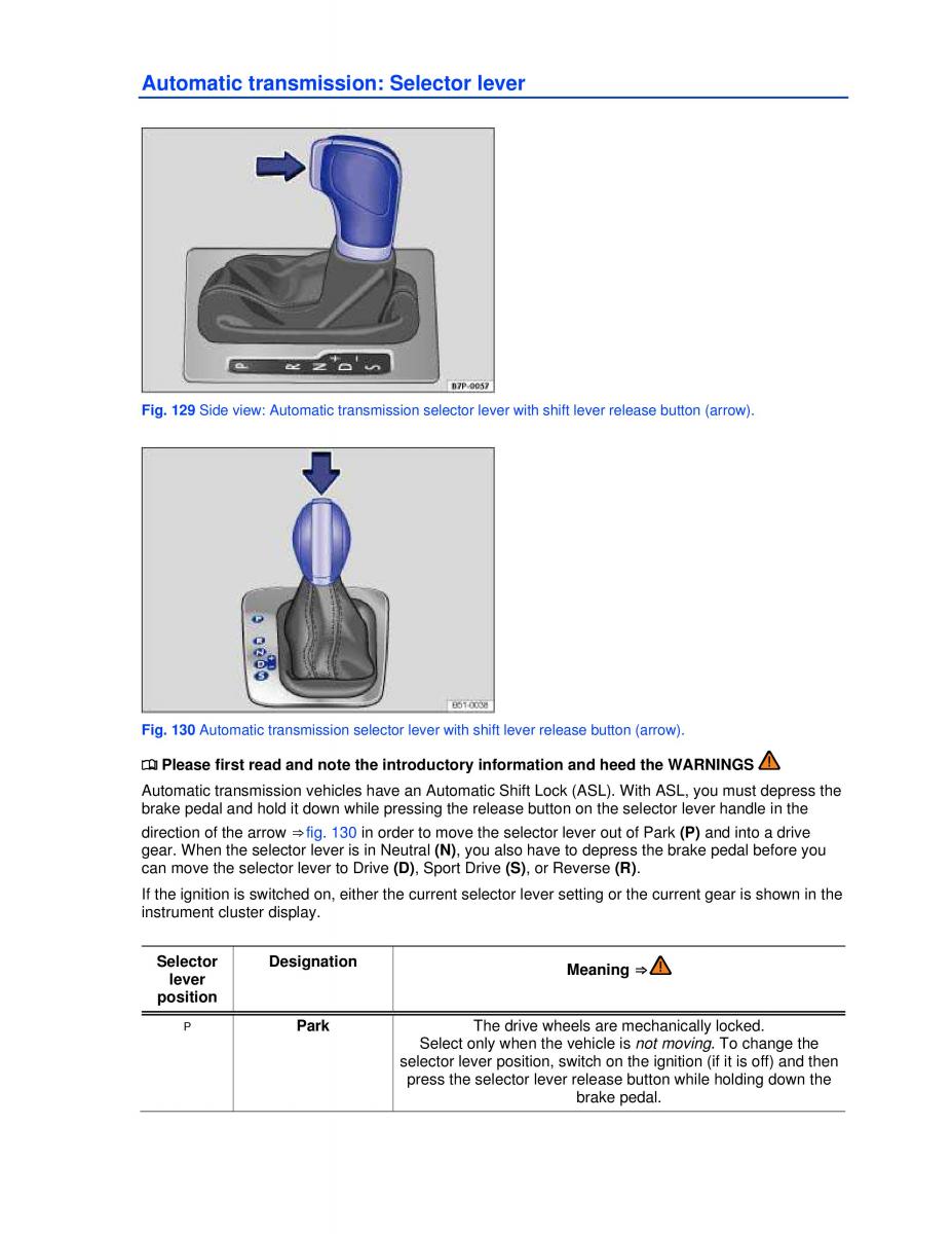 VW Golf VI 6 owners manual / page 169