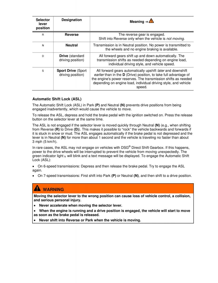 VW Golf VI 6 owners manual / page 170