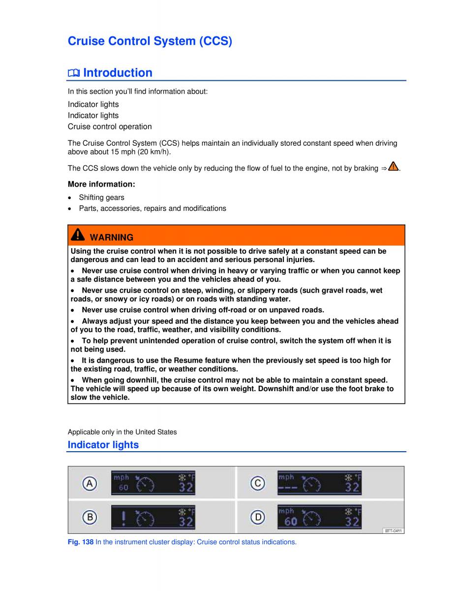 VW Golf VI 6 owners manual / page 197