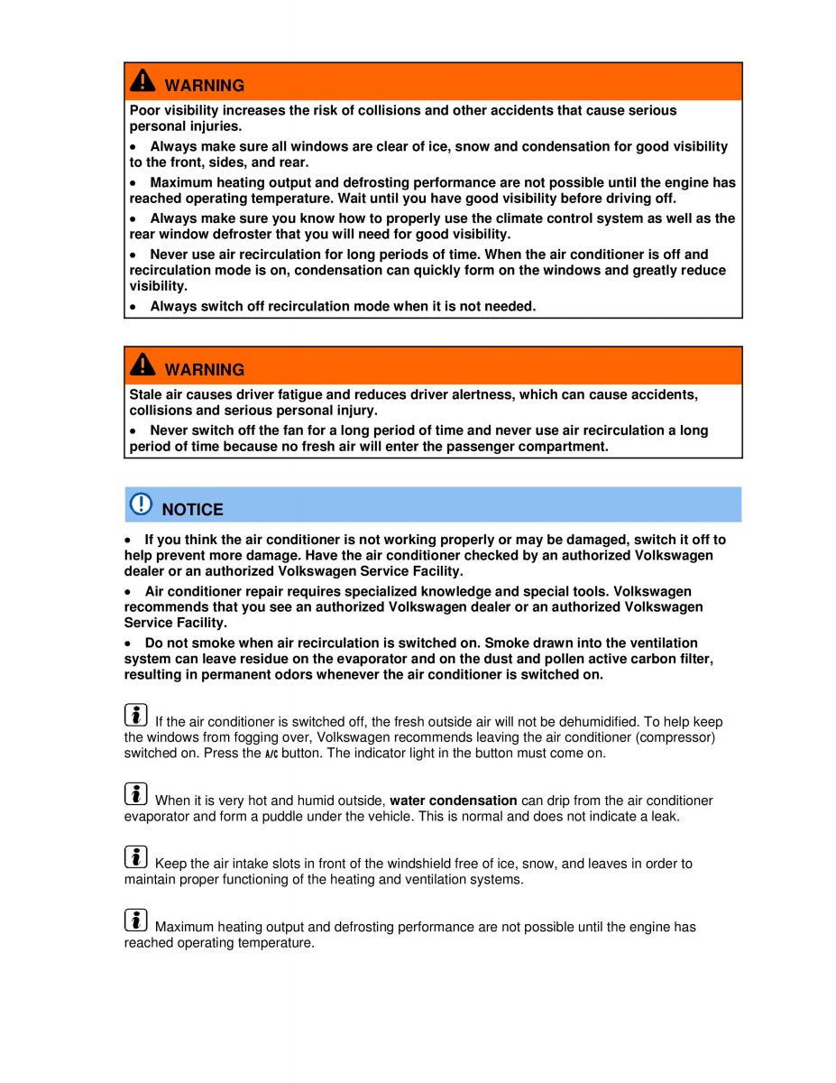 VW Golf VI 6 owners manual / page 207