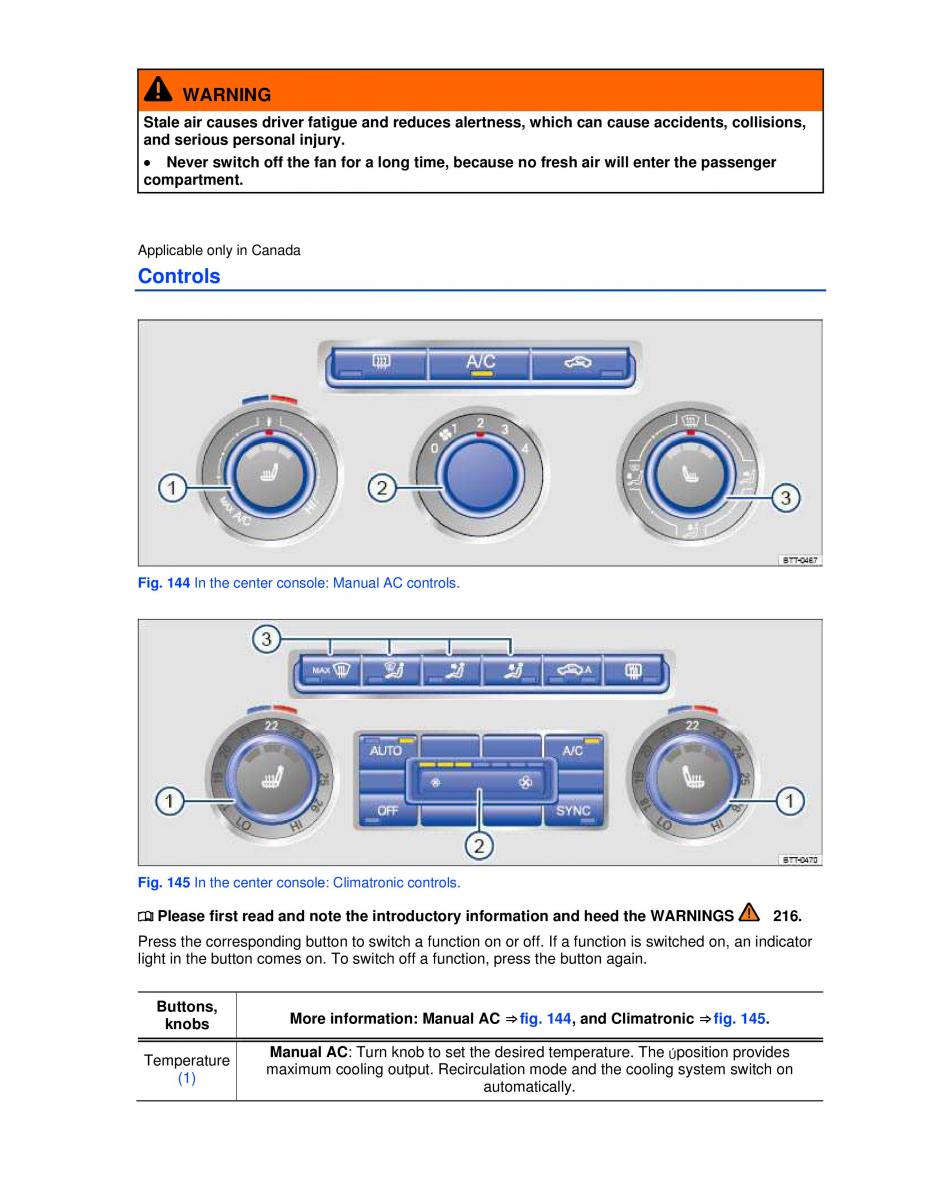 VW Golf VI 6 owners manual / page 210