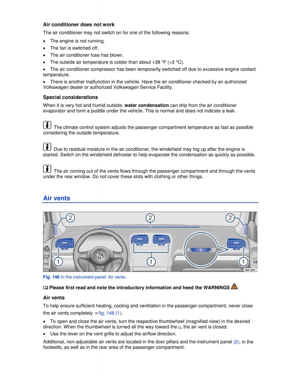 VW Golf VI 6 owners manual / page 213