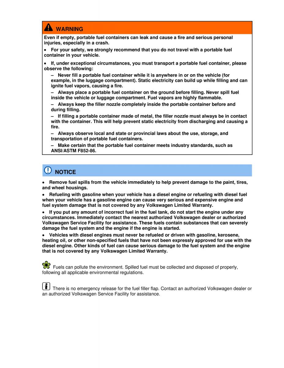 VW Golf VI 6 owners manual / page 218