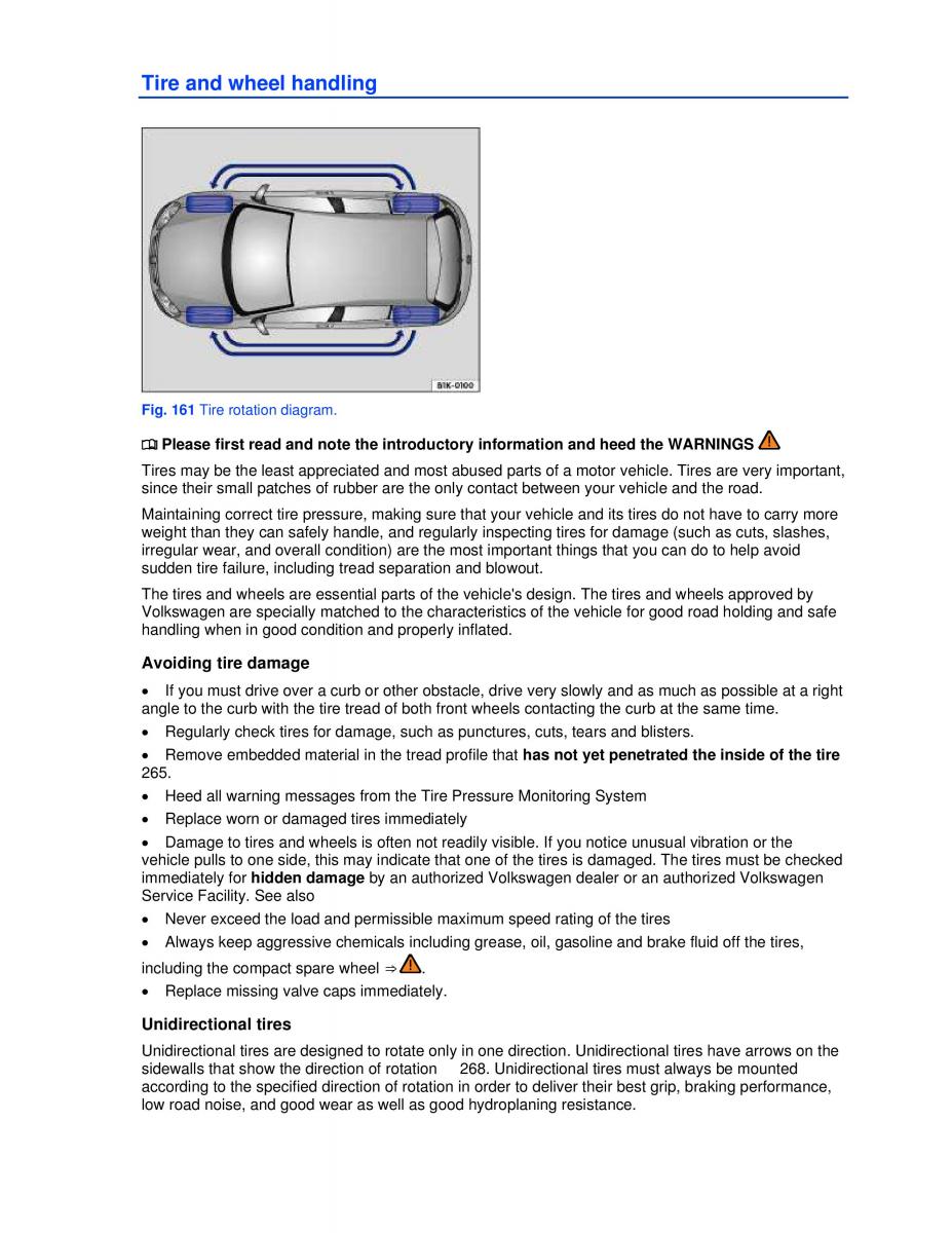 VW Golf VI 6 owners manual / page 249