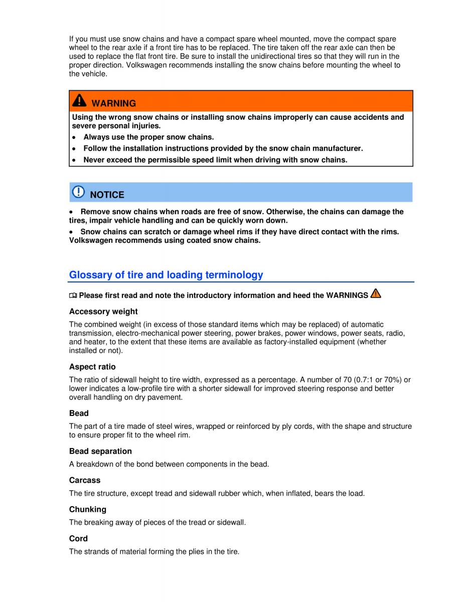 VW Golf VI 6 owners manual / page 263