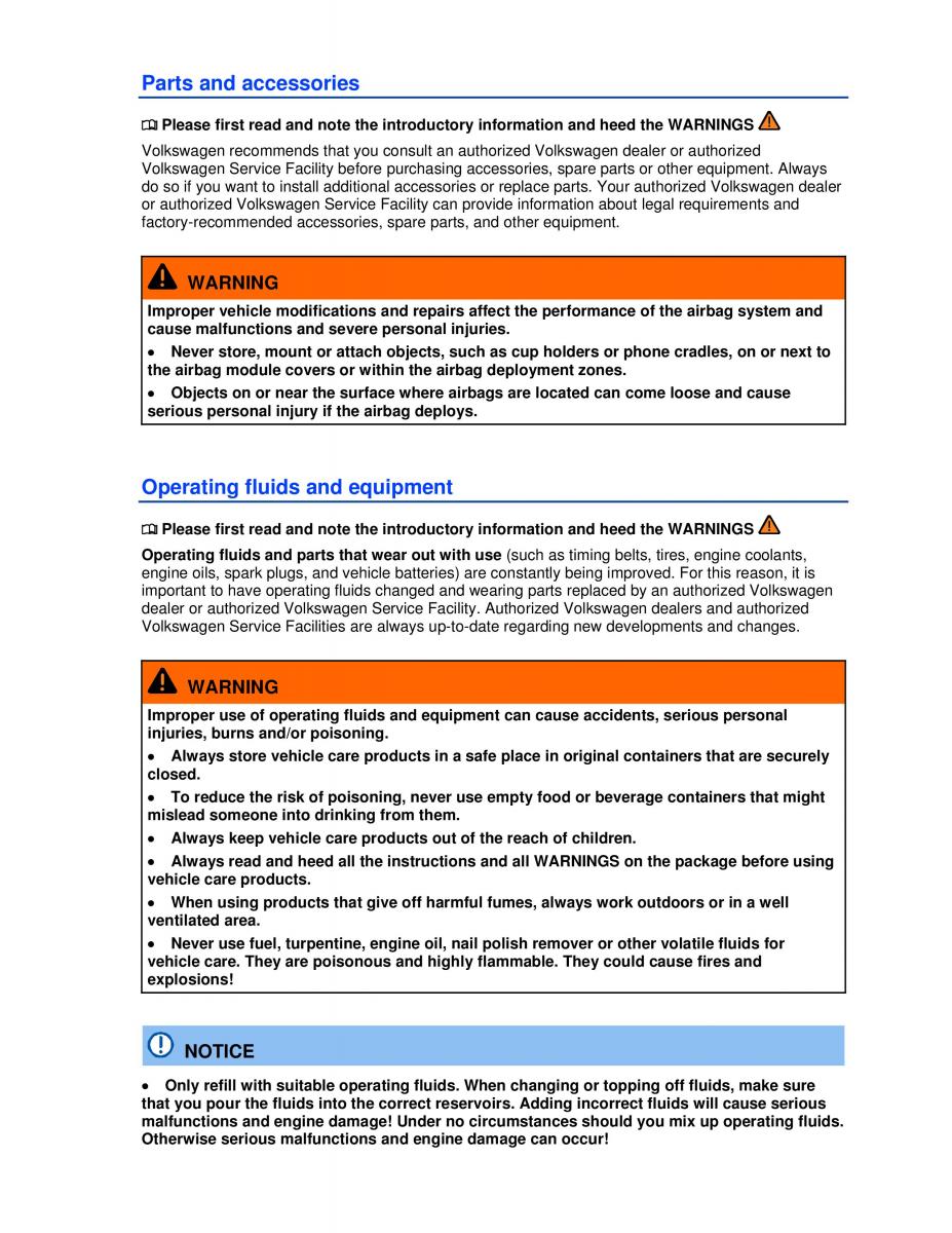 VW Golf VI 6 owners manual / page 271