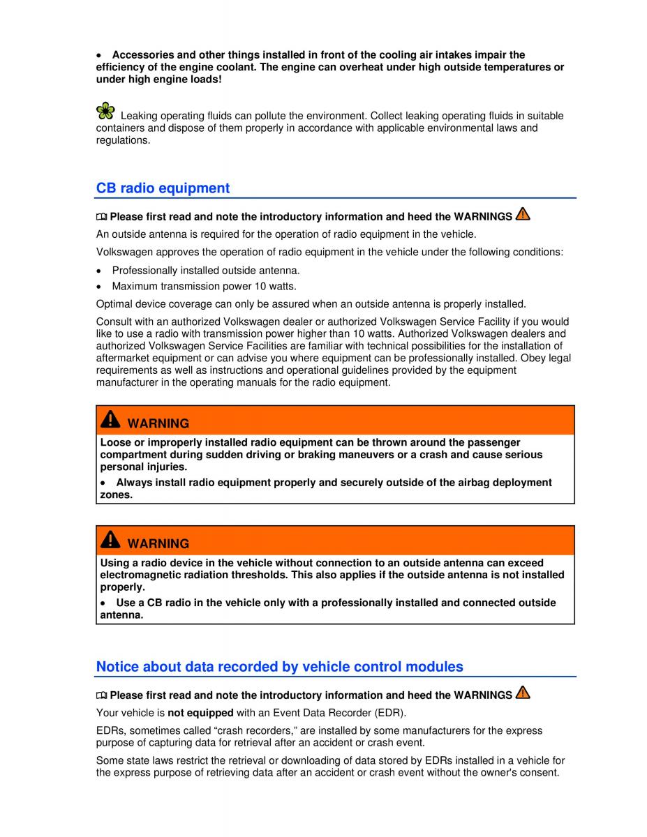 VW Golf VI 6 owners manual / page 272