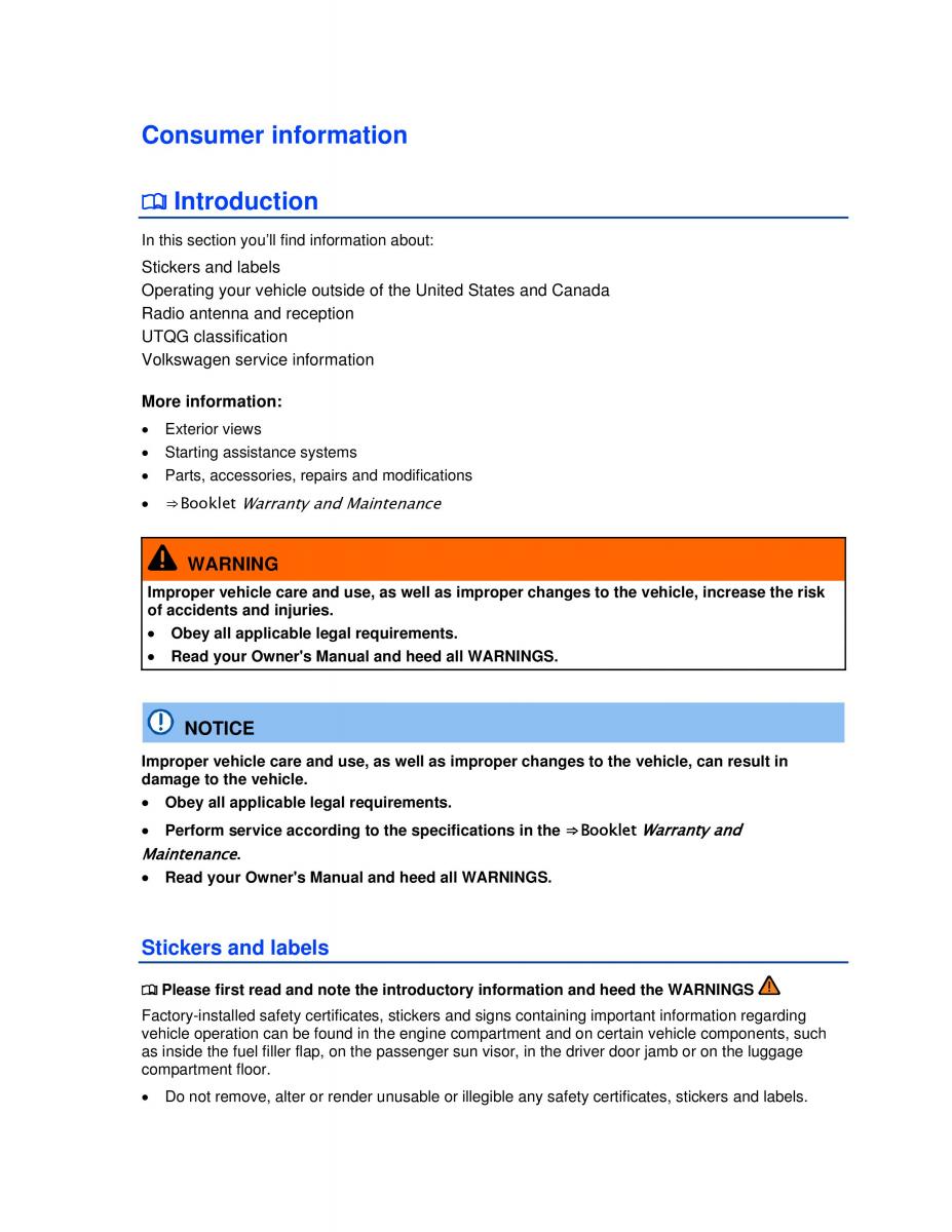 VW Golf VI 6 owners manual / page 275