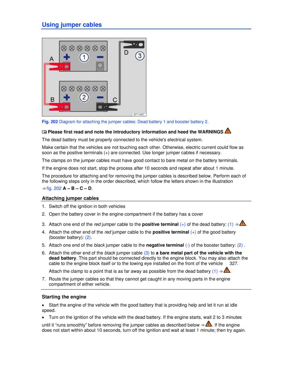 VW Golf VI 6 owners manual / page 315