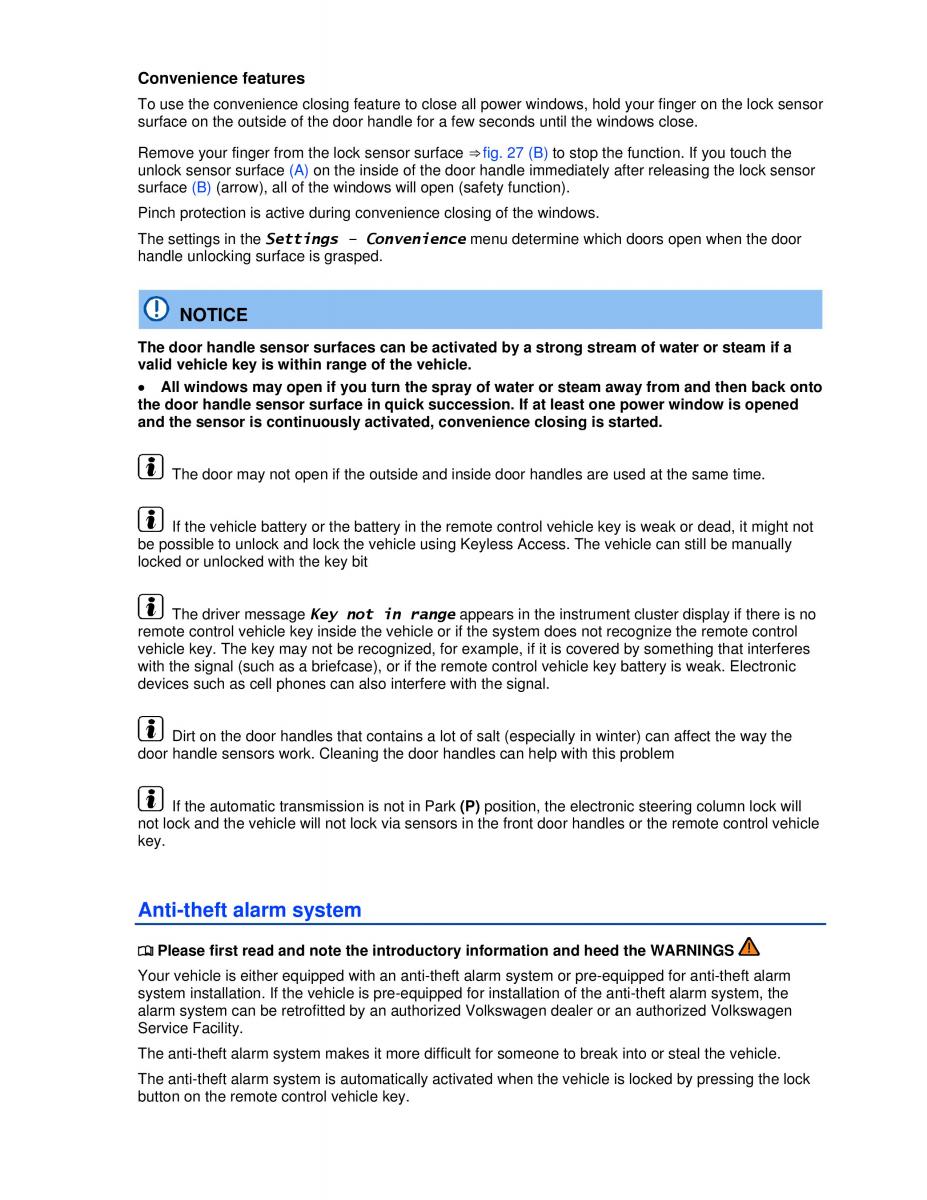 VW Golf VI 6 owners manual / page 43