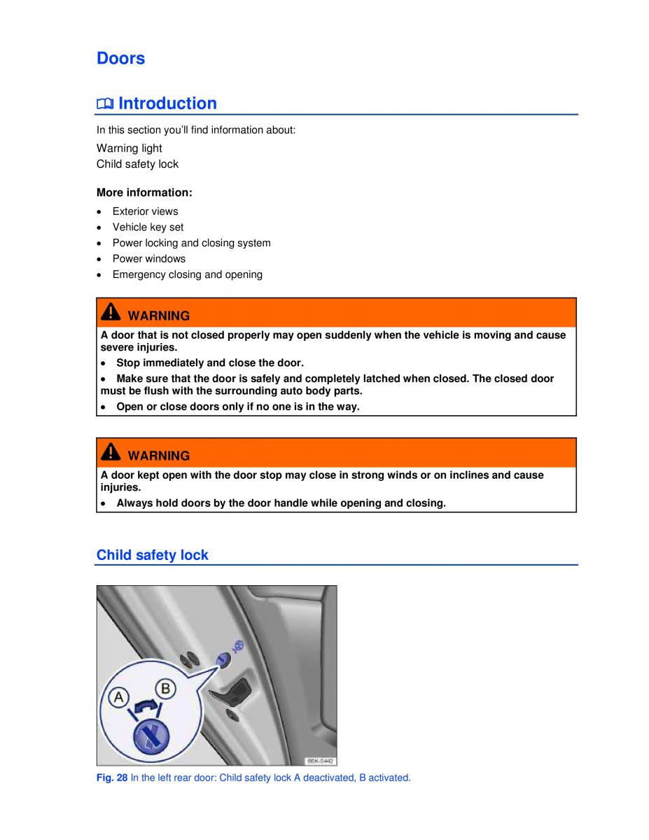 VW Golf VI 6 owners manual page 45 - pdf