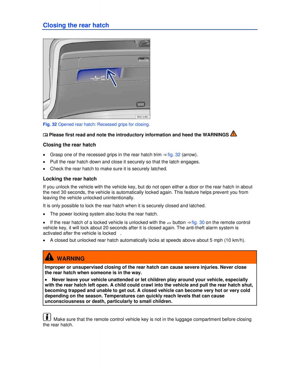 VW Golf VI 6 owners manual / page 50