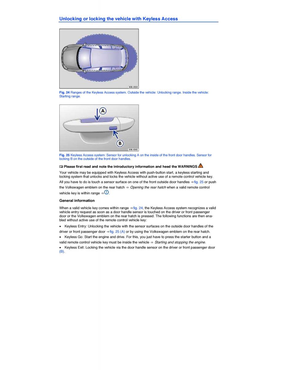 VW Golf VII 7 SportWagen Variant owners manual / page 70