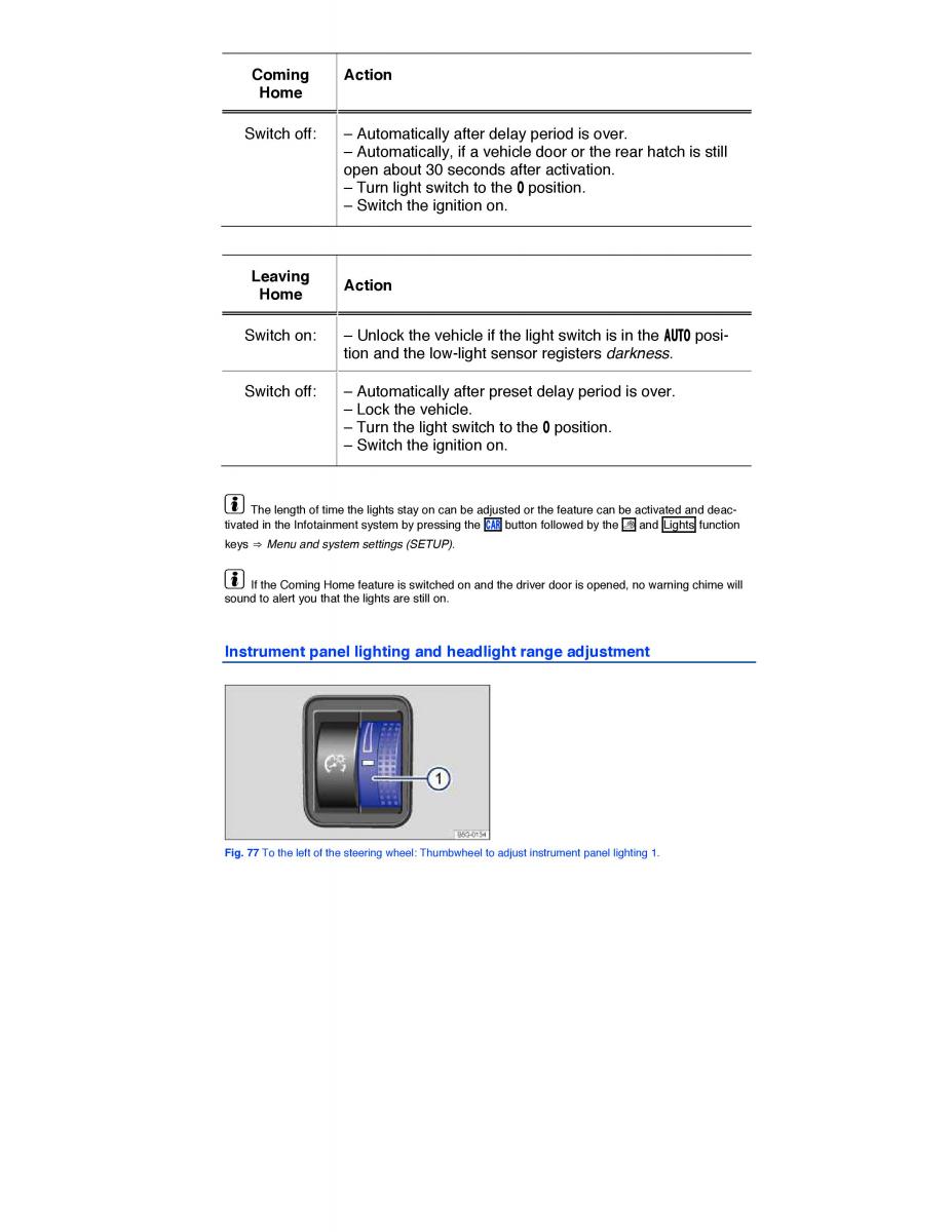 VW Golf VII 7 SportWagen Variant owners manual / page 133