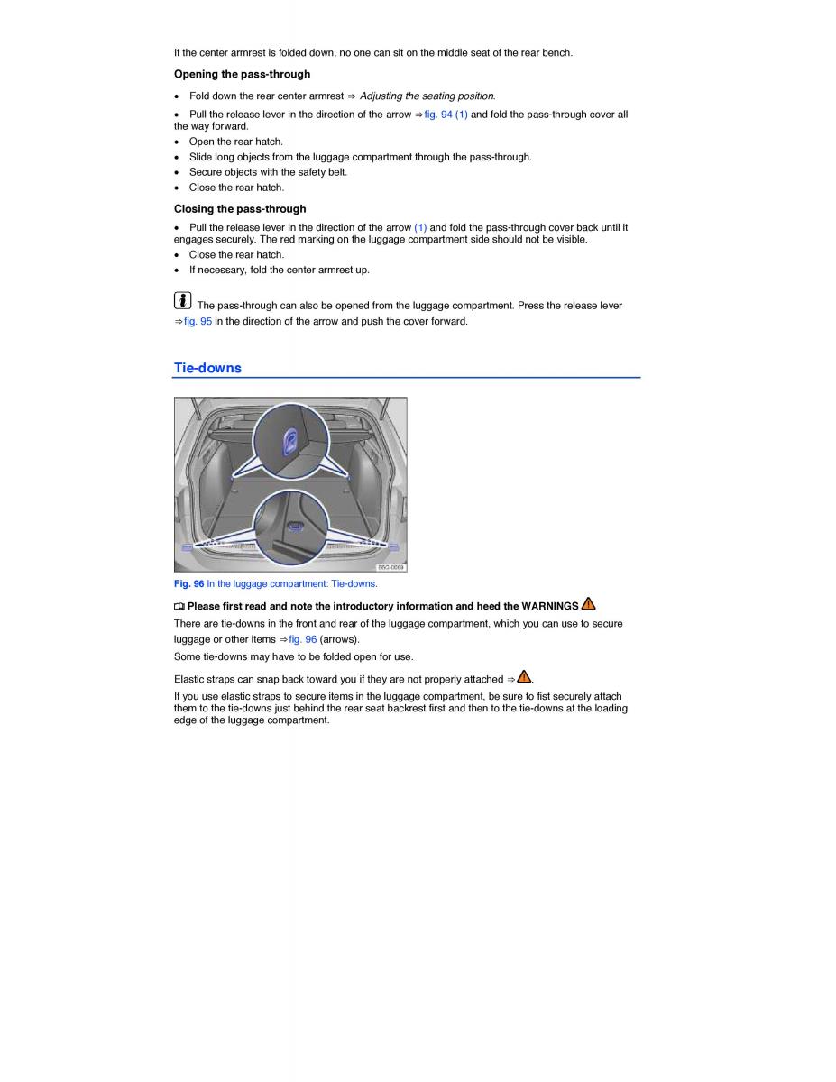 VW Golf VII 7 SportWagen Variant owners manual / page 164