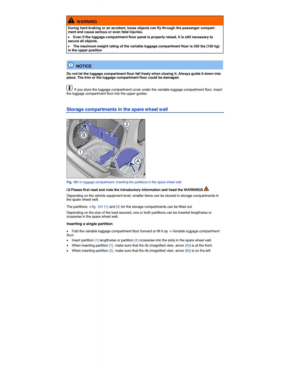 VW Golf VII 7 SportWagen Variant owners manual / page 169