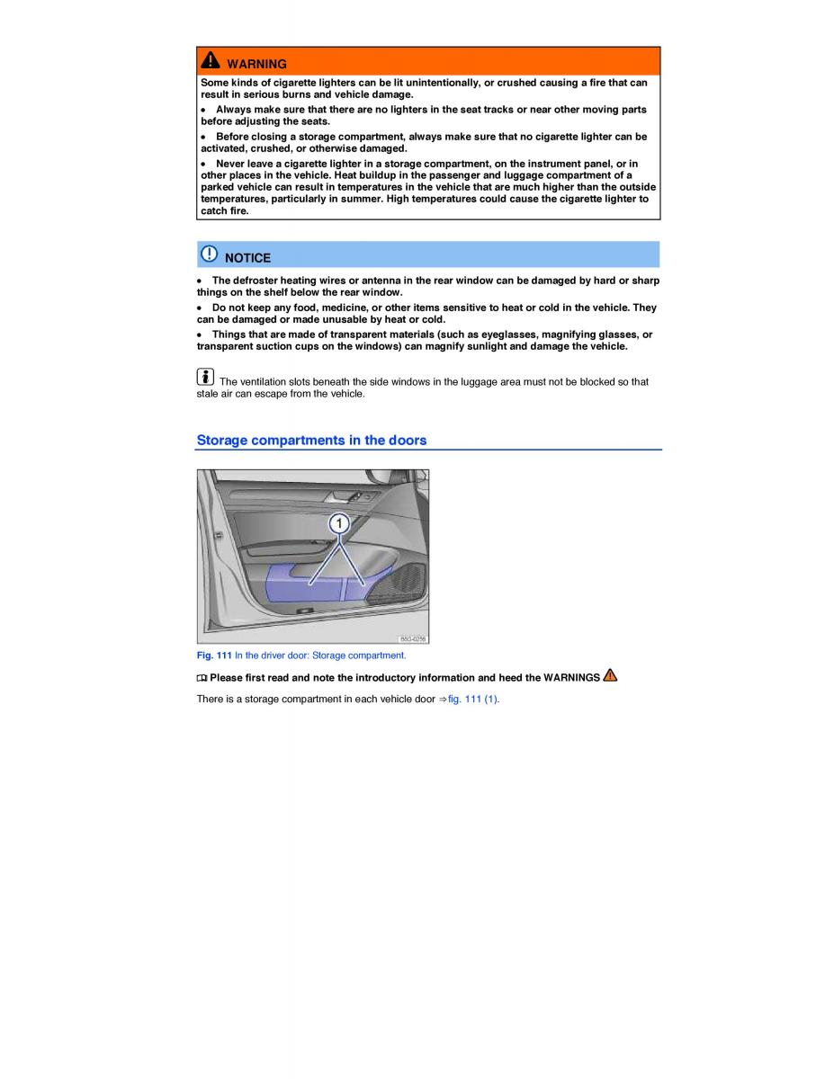 VW Golf VII 7 SportWagen Variant owners manual / page 215