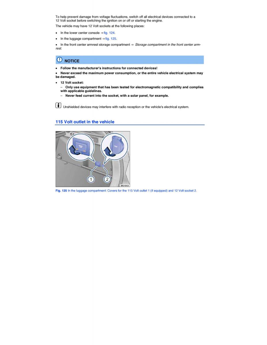 VW Golf VII 7 SportWagen Variant owners manual / page 228