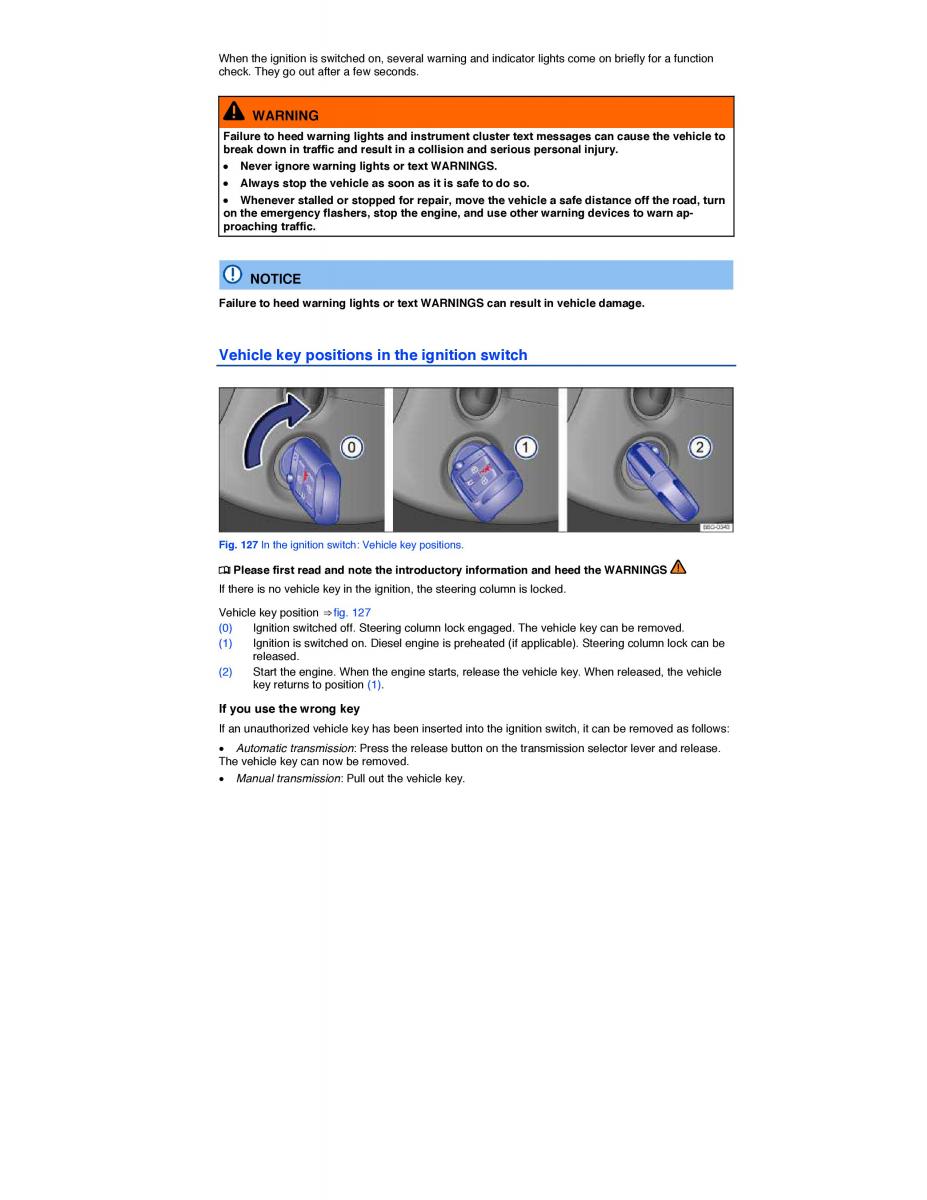 VW Golf VII 7 SportWagen Variant owners manual / page 233