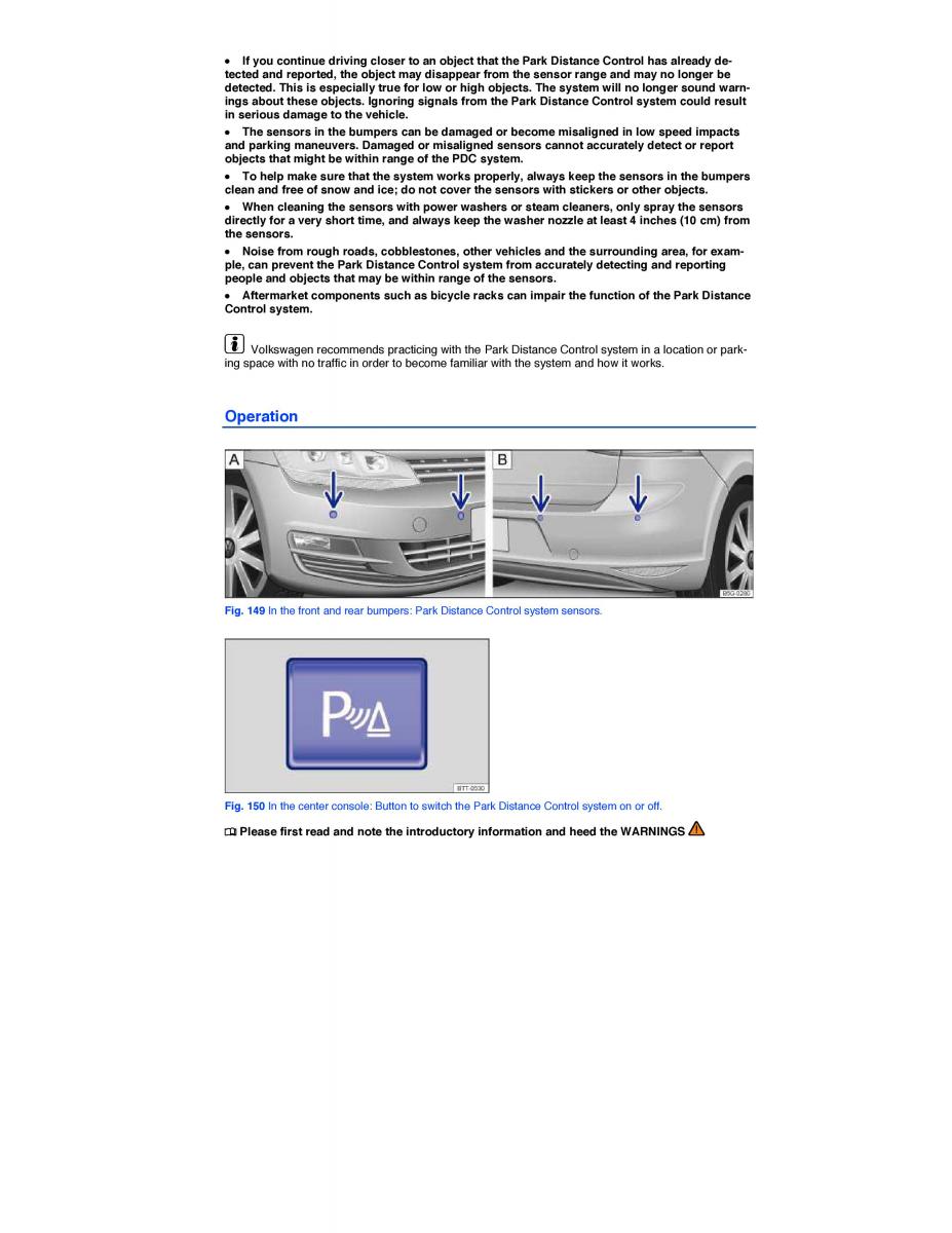 VW Golf VII 7 SportWagen Variant owners manual / page 288