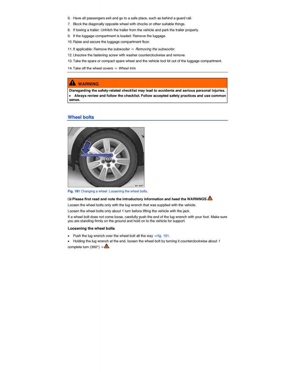 VW Golf VII 7 SportWagen Variant owners manual / page 417