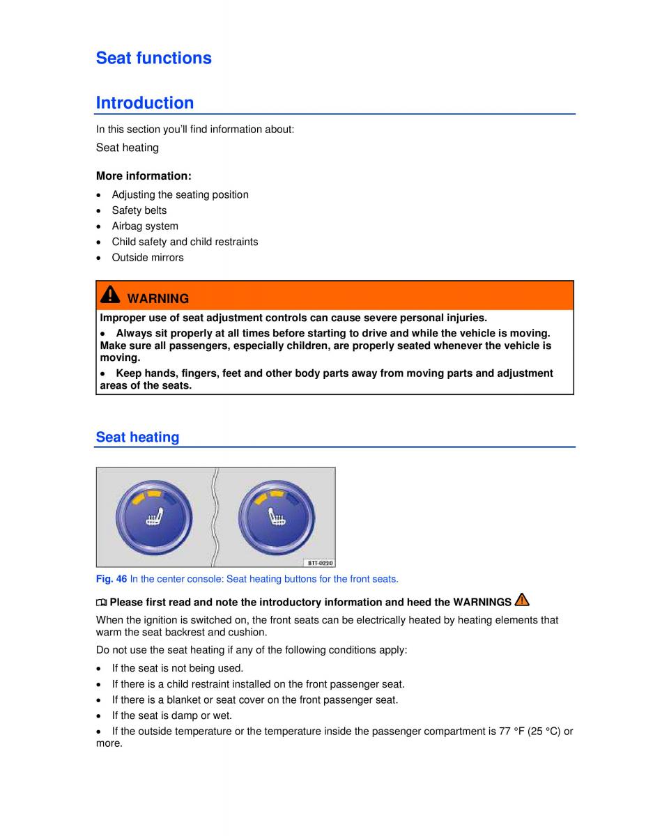 VW Golf VI 6 GTI owners manual / page 71