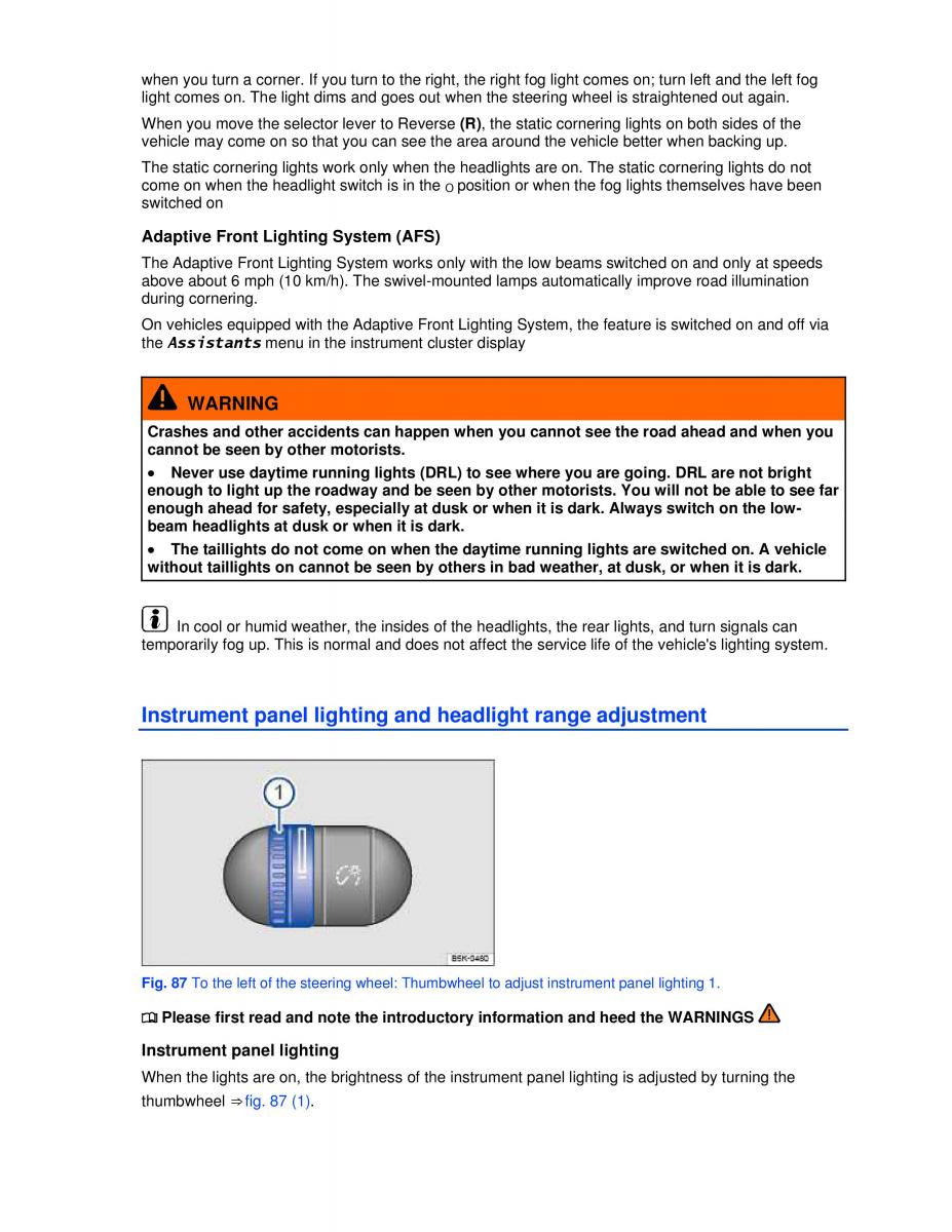 VW Golf VI 6 GTI owners manual / page 97