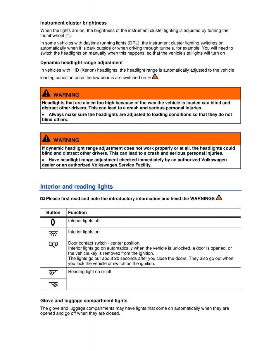 VW Golf VI 6 GTI owners manual / page 98