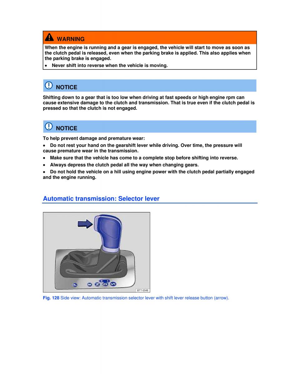 VW Golf VI 6 GTI owners manual / page 125