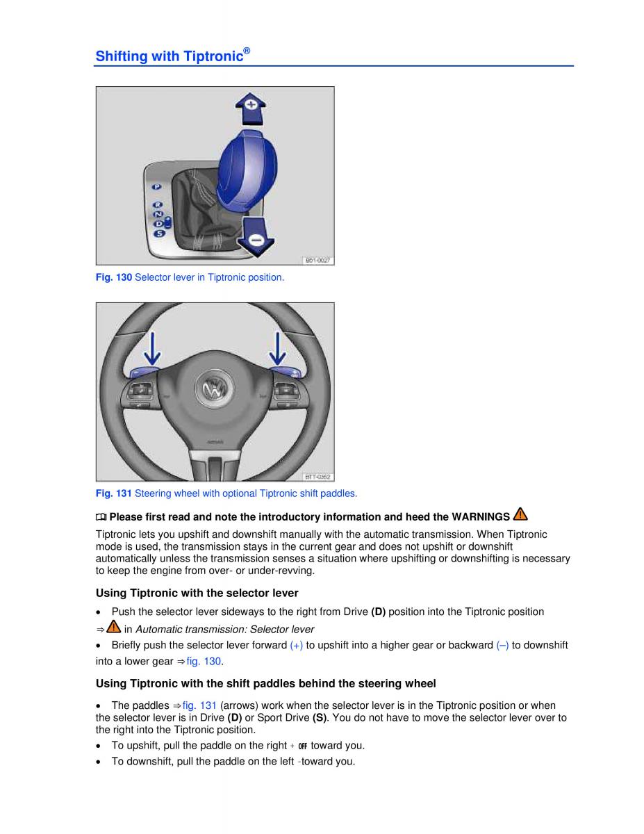 VW Golf VI 6 GTI owners manual / page 128