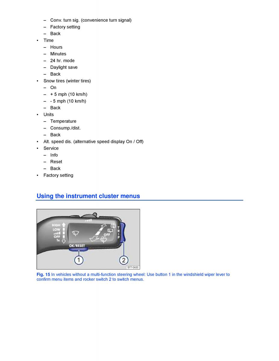 VW Golf VI 6 GTI owners manual / page 20