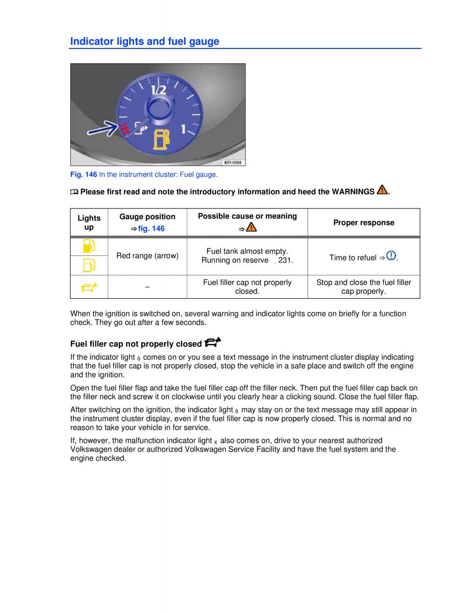 VW Golf VI 6 GTI owners manual / page 218