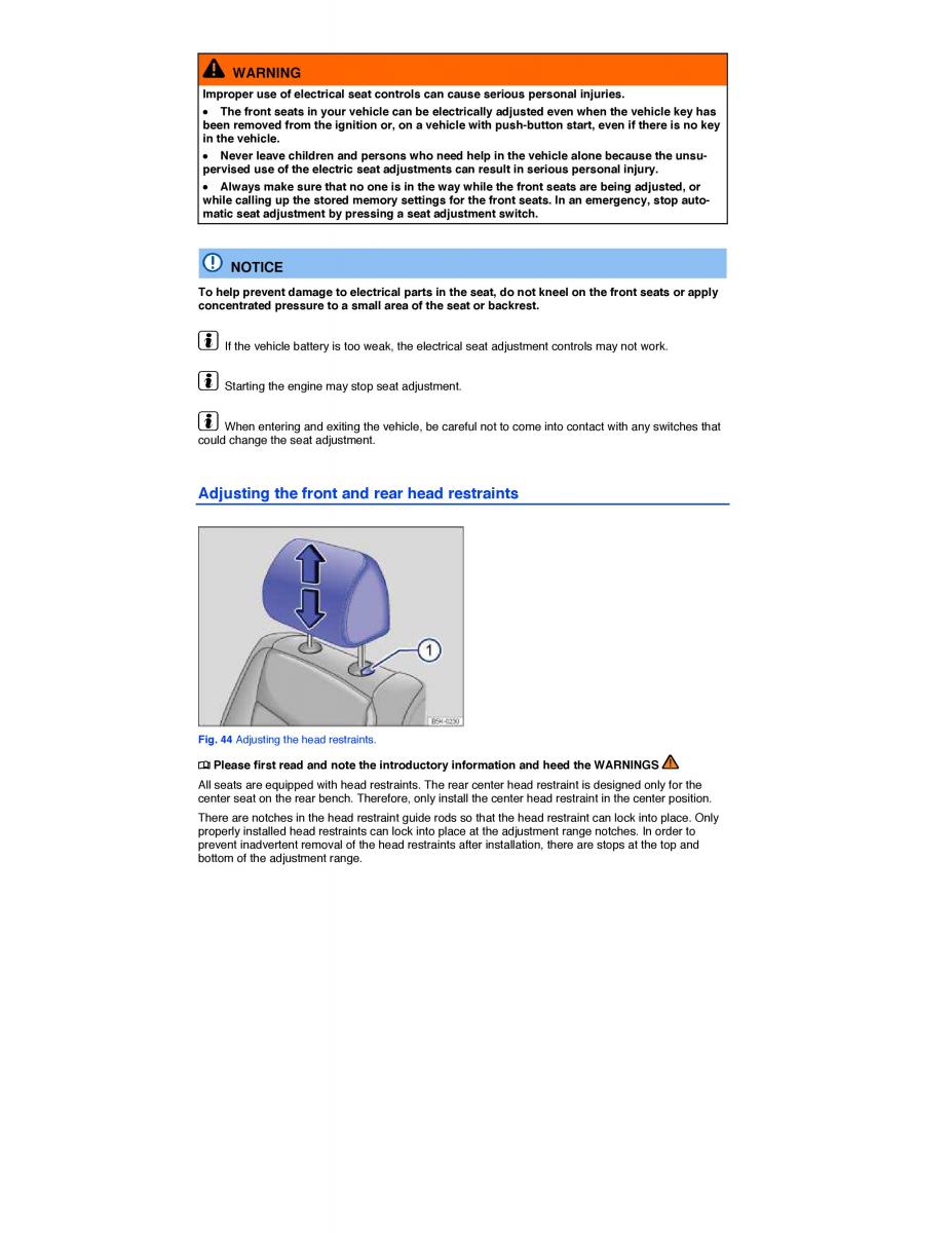 VW Jetta VI 6 owners manual / page 86