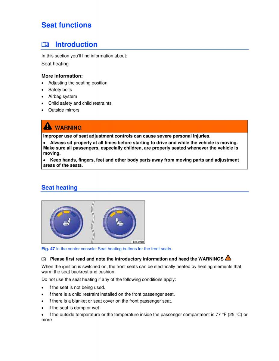 VW Jetta VI SportWagen owners manual / page 75