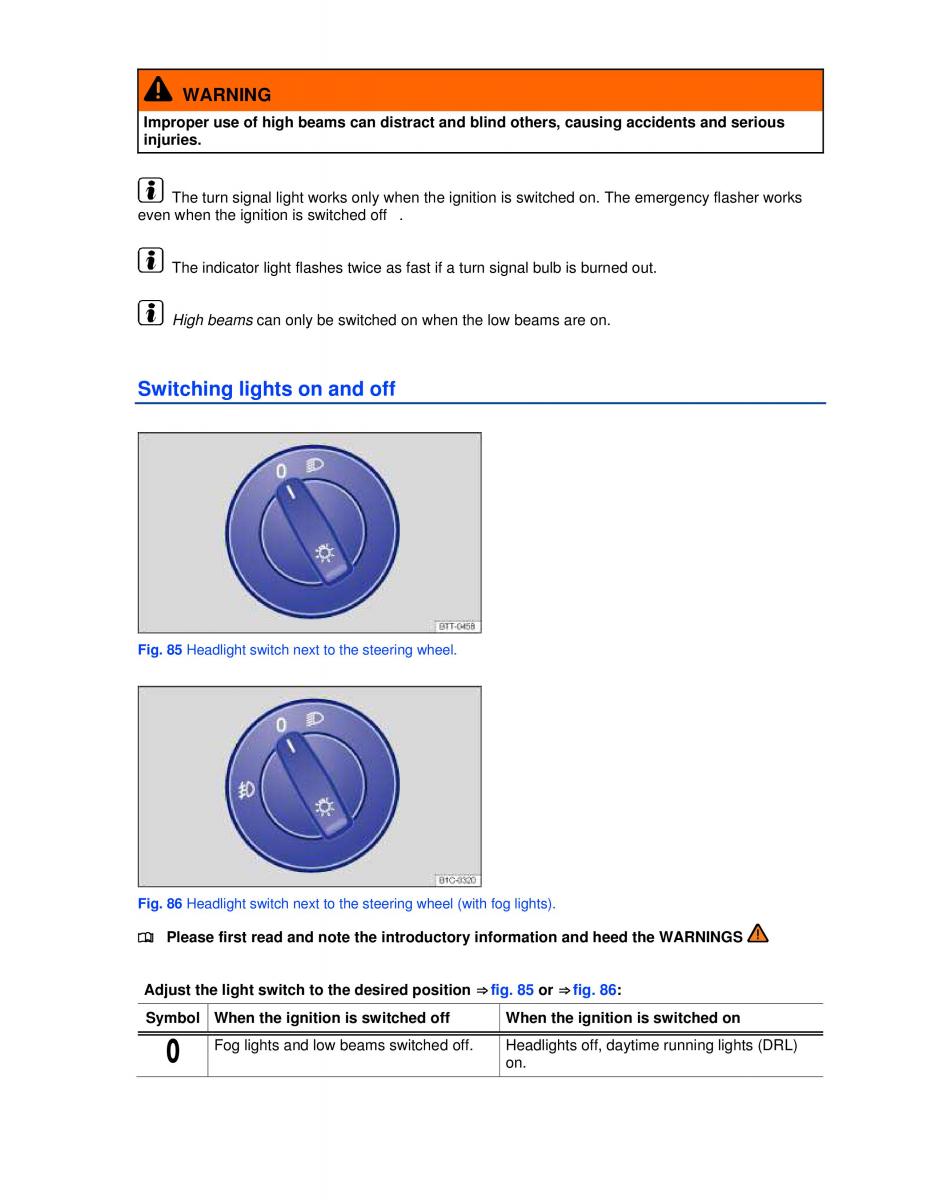 VW Jetta VI SportWagen owners manual / page 98