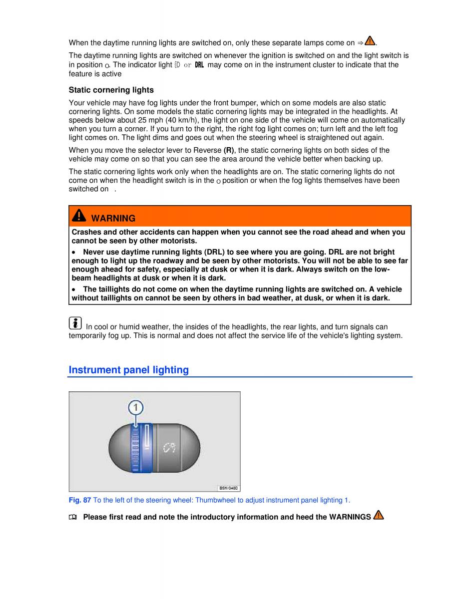 VW Jetta VI SportWagen owners manual / page 101